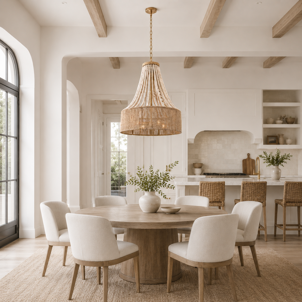 Modern Golden Farmhouse 4-Light Dry Rated Chandelier