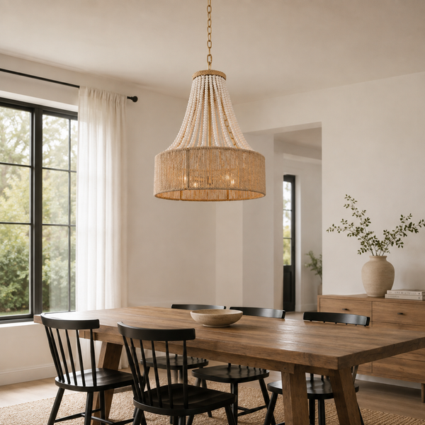 Modern Golden Farmhouse 4-Light Dry Rated Chandelier