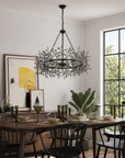 31" Saxon Crystal Black Ornament Chandelier