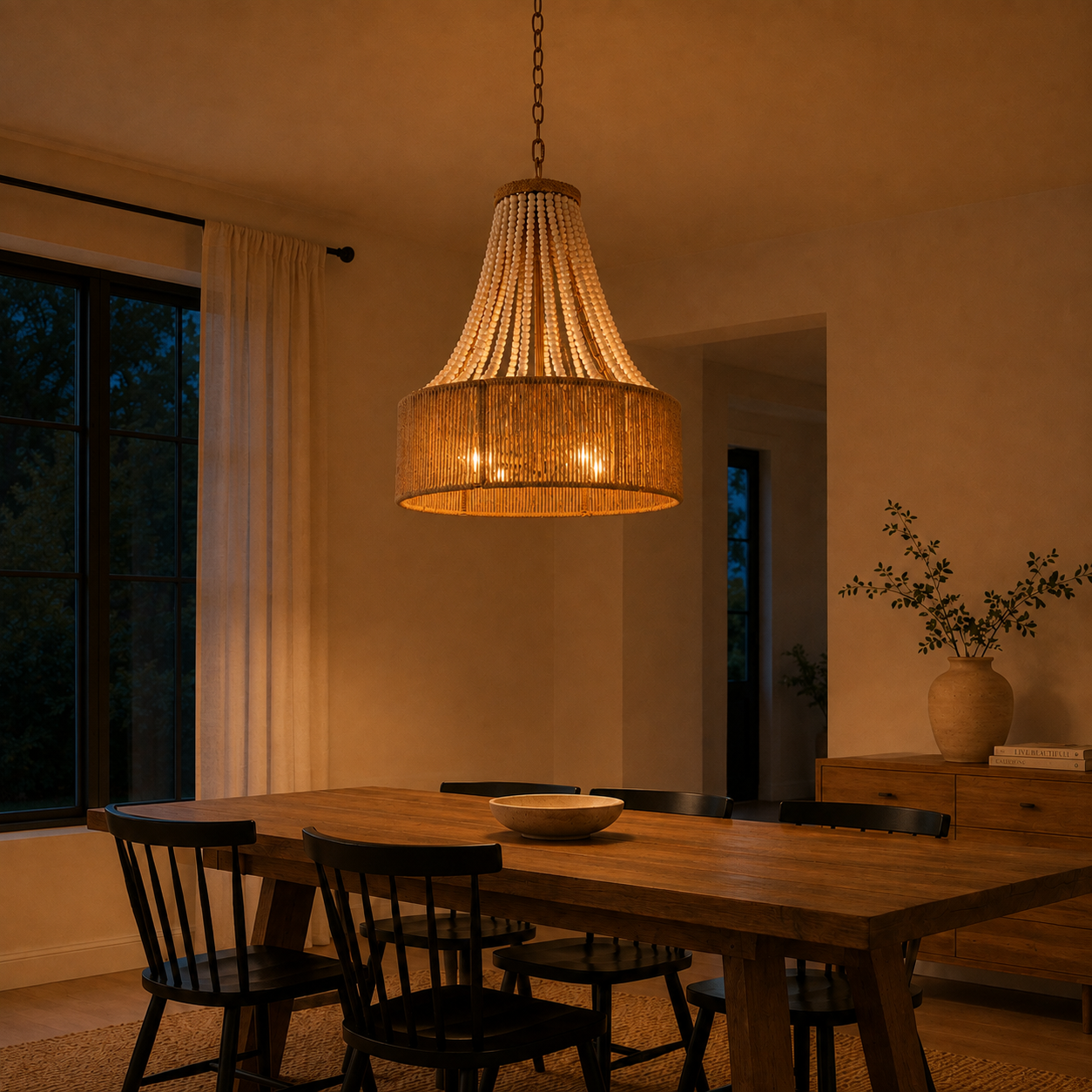 Modern Golden Farmhouse 4-Light Dry Rated Chandelier