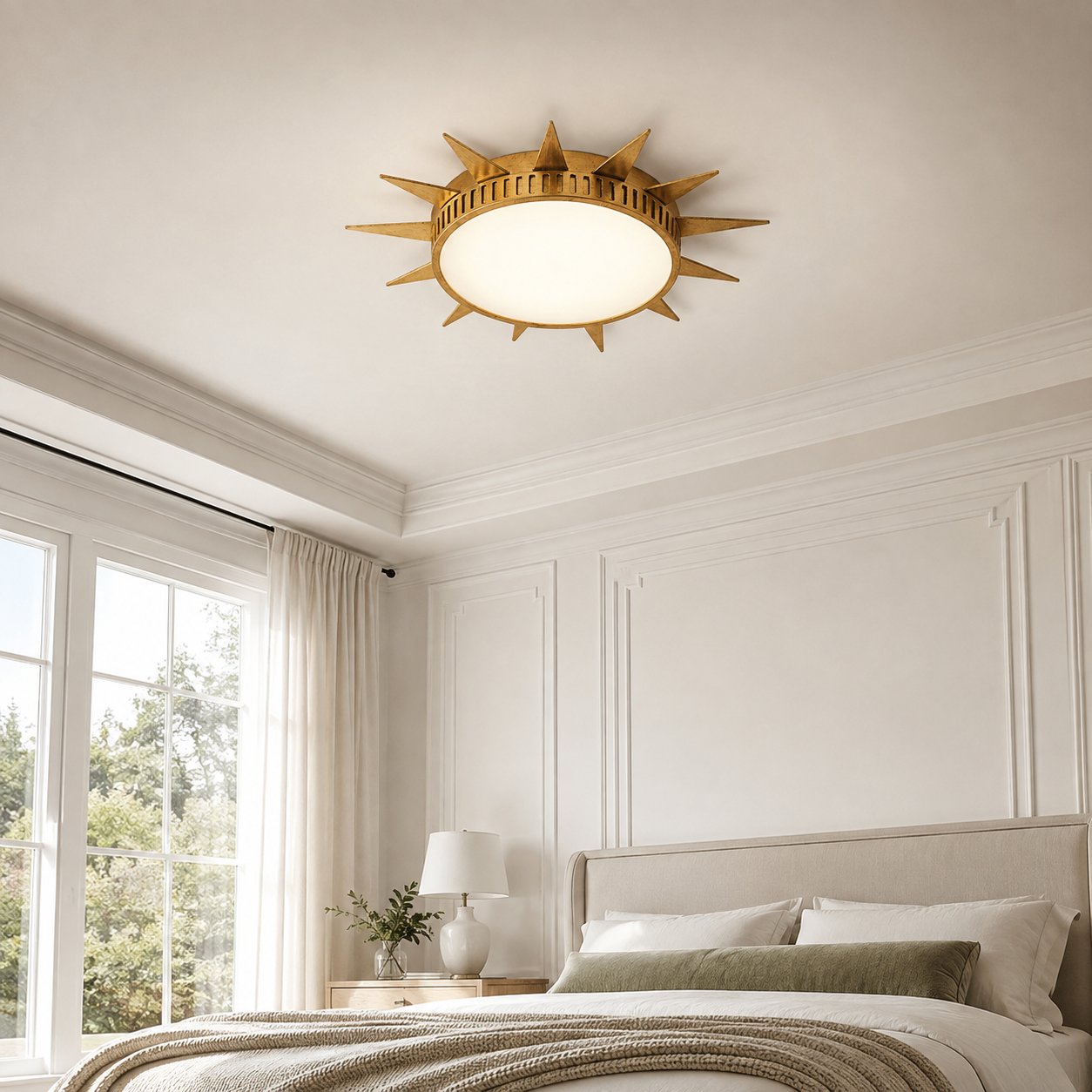 25 " Dana Golden Sunburst Ceiling Light