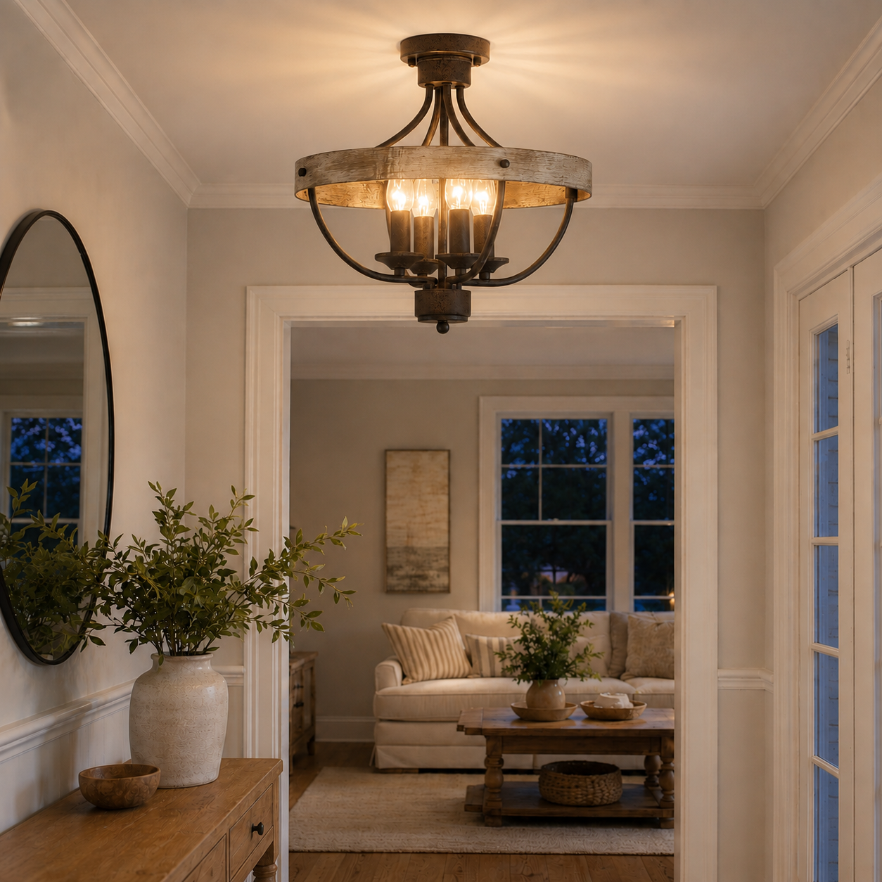 Kensgrove Farmhouse Ceiling Light with 4 Lights