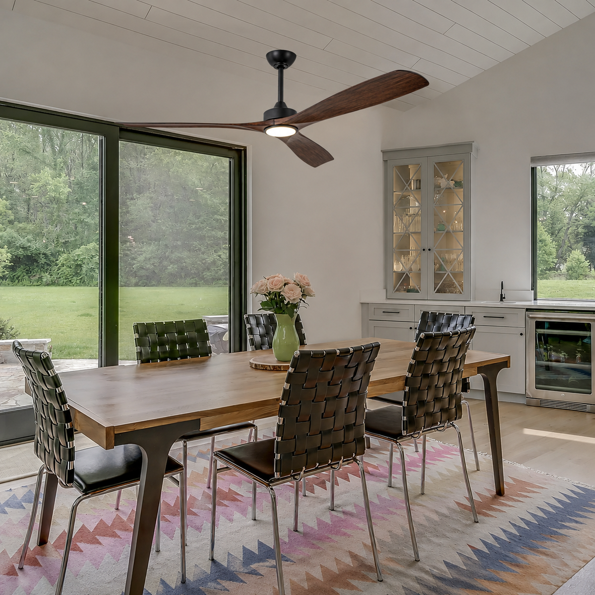 60 Inch Alexi Modern Downrod Ceiling Fan With Light