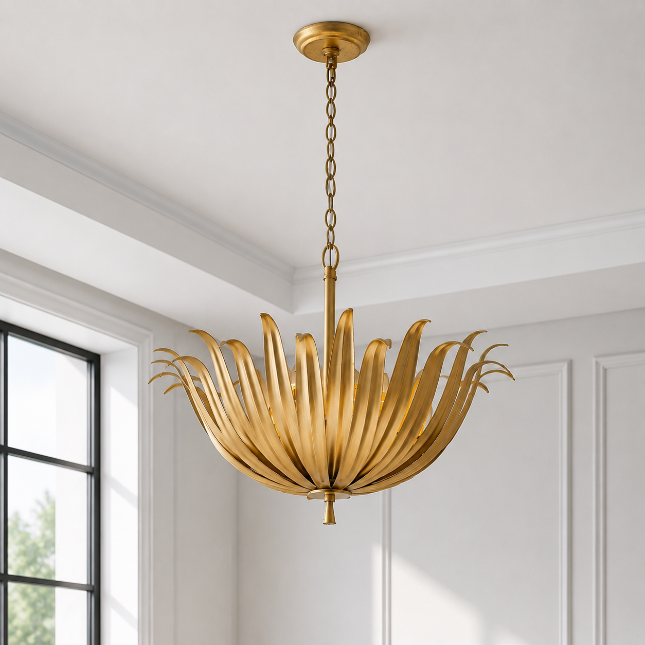Osborn 6-Light Modern Gold Leaf Floral Chandelier