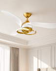 52" Elma Vintage Gold Crystal LED Ceiling Fan