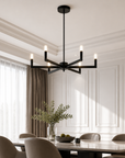 Marcia 6-Light Matte Black Modern Chandelier