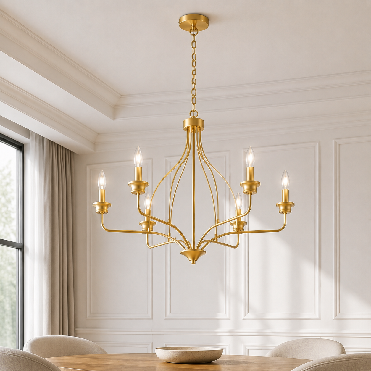 Rock 6-Light Modern Gold Chandelier