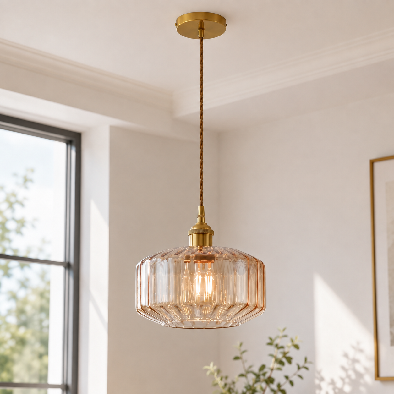 Gerald 1-Light Modern Gold Island Pendant