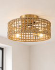18 Inch Rattan Farmhouse Gold Ceiling Fan