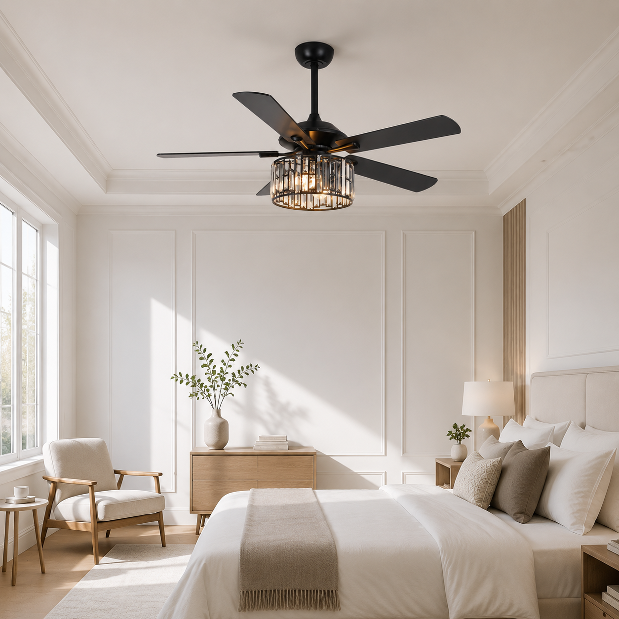 52" Dicken Crystal Ceiling Fan With Lighting