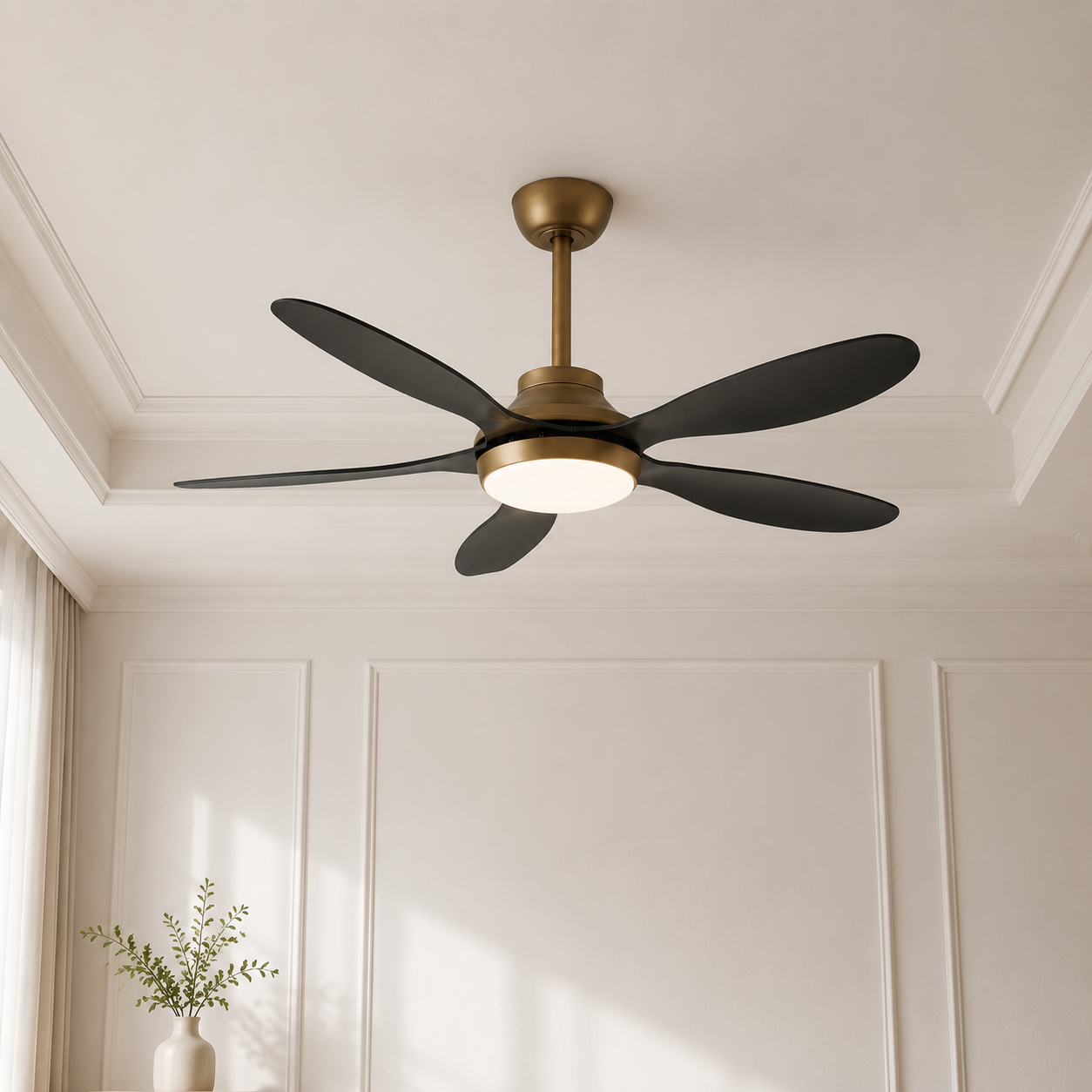 52" Punjab Industrial Golden Downrod Smart Fan with LED Light