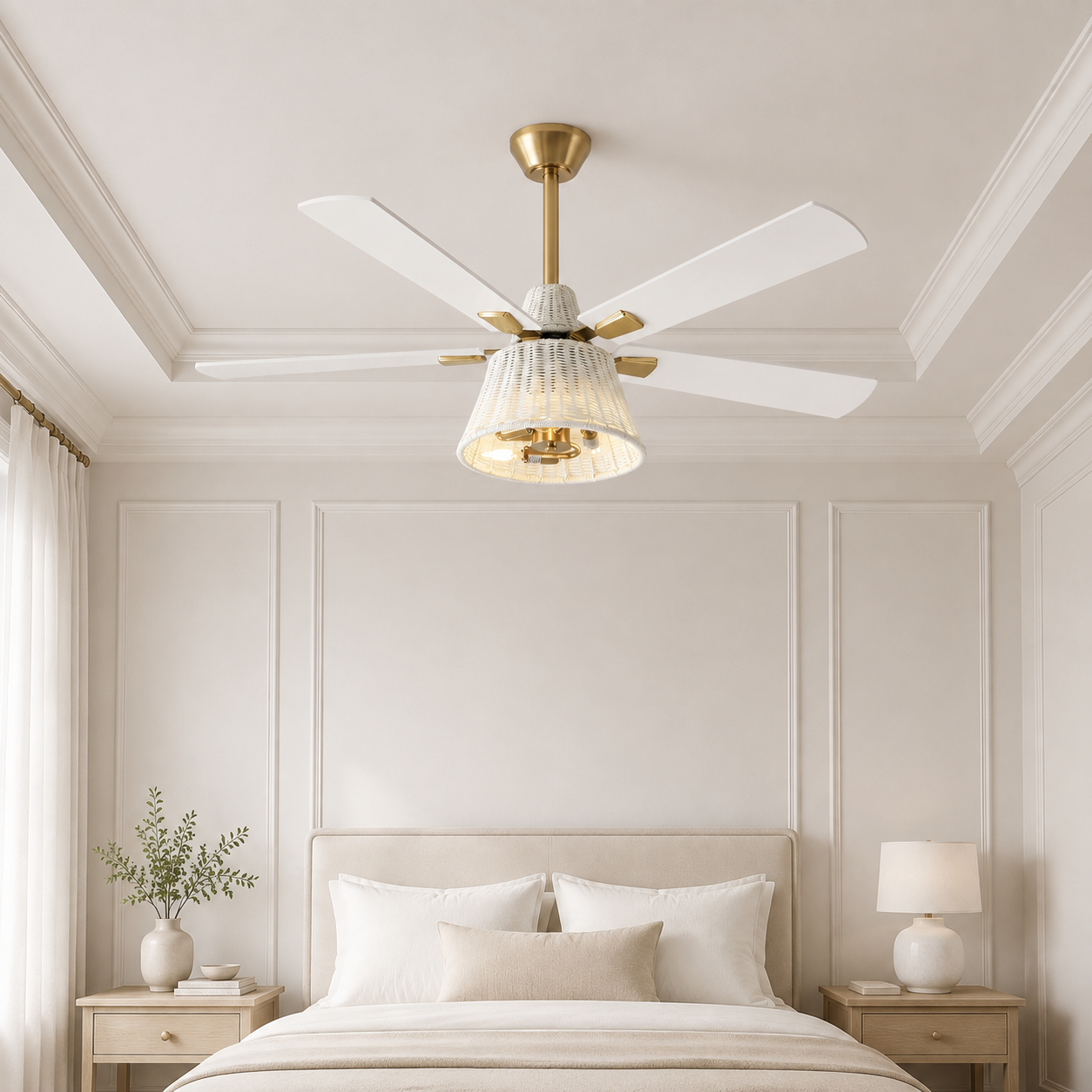 52" Zona Antique Brass Ceiling Fan