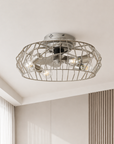 20 Inch Silver Flush Mount Smart Ceiling Fan
