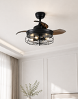 36" Benally Industrial Black Ceiling Fan