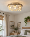 20" Farmhouse Wooden Beads Smart Ceiling Fan