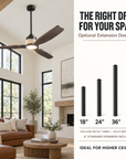 56" Louise Wood Blades LED Ceiling Fan
