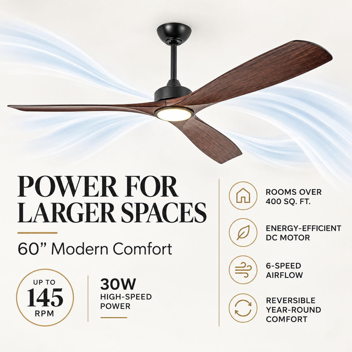 60 Inch Alexi Modern Downrod Ceiling Fan With Light