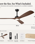 60 Inch Alexi Modern Downrod Ceiling Fan With Light