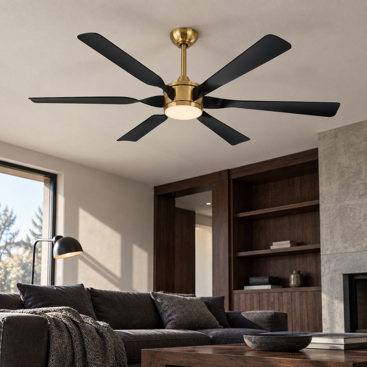 60" Murphy Modern Black & Gold 8-Blade LED Ceiling Fan