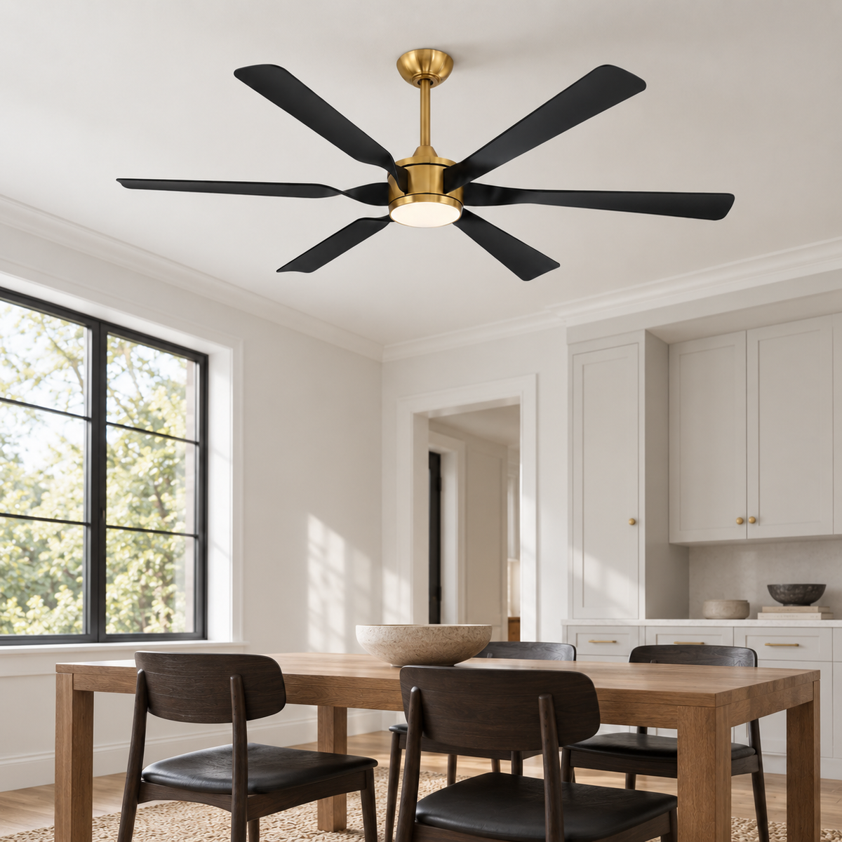 60" Murphy Modern Black & Gold 8-Blade LED Ceiling Fan