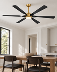 60" Murphy Modern Black & Gold 8-Blade LED Ceiling Fan