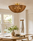 Aurelia 3-Light Handwoven Rattan Semi Flush Mount Ceiling Light
