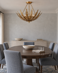 Belle 4-Light Botanical Gold Leaf Semi-Flush Chandelier