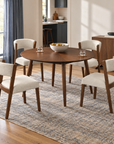 Harlow 5-Piece Walnut Round Dining Set
