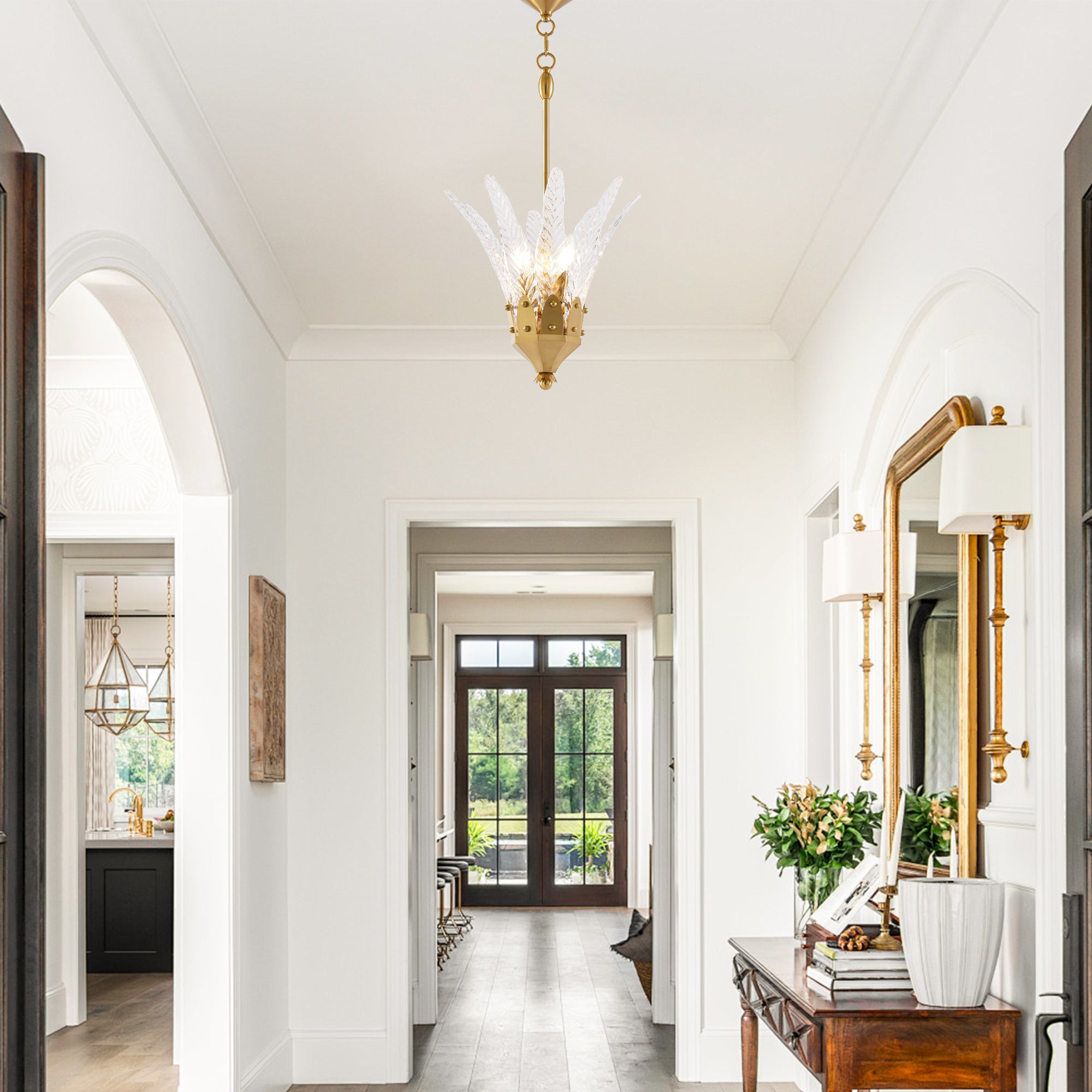 Vito 3 Light Feather Shaped Island Pendant Light 17 Inch