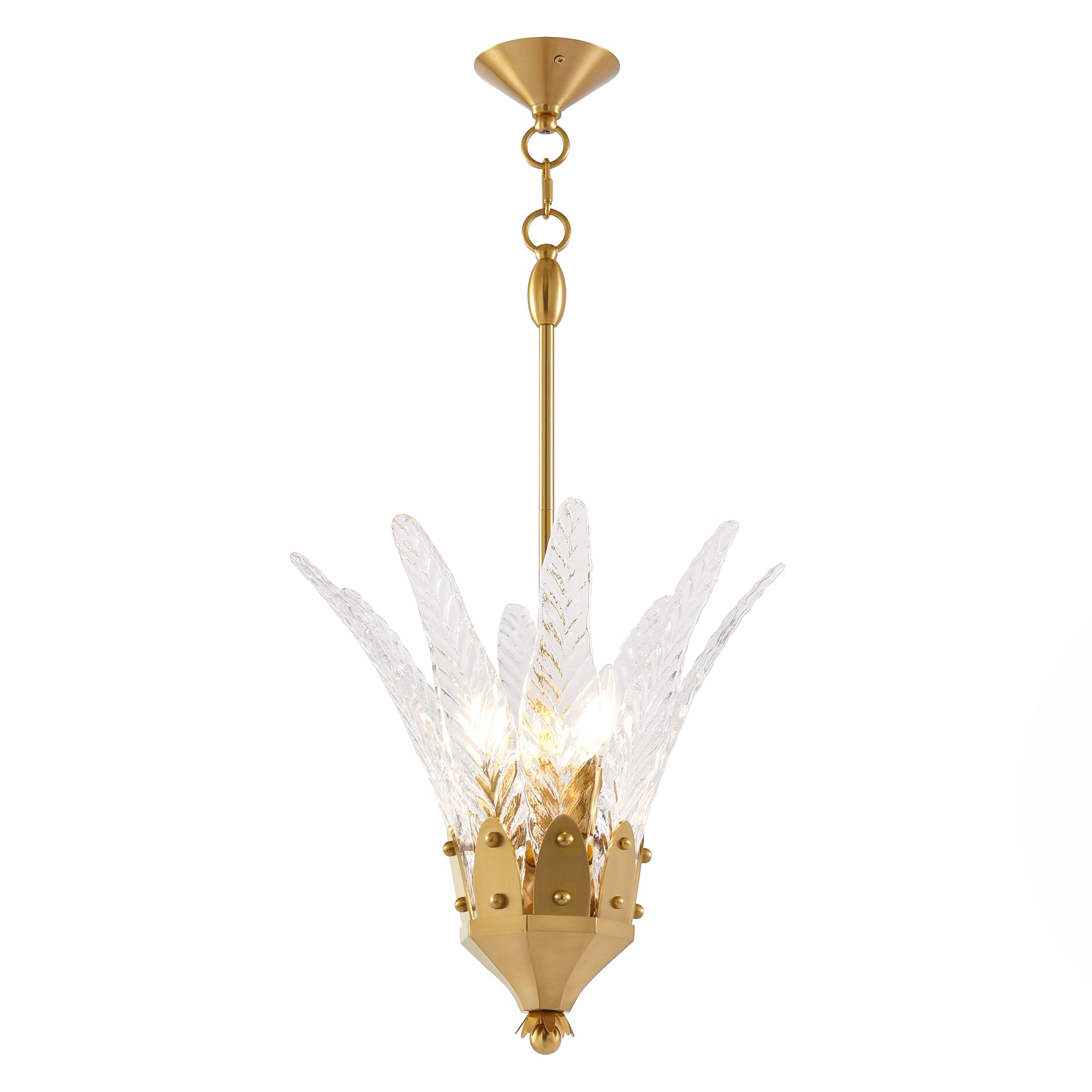 Vito 3 Light Feather Shaped Island Pendant Light 17 Inch
