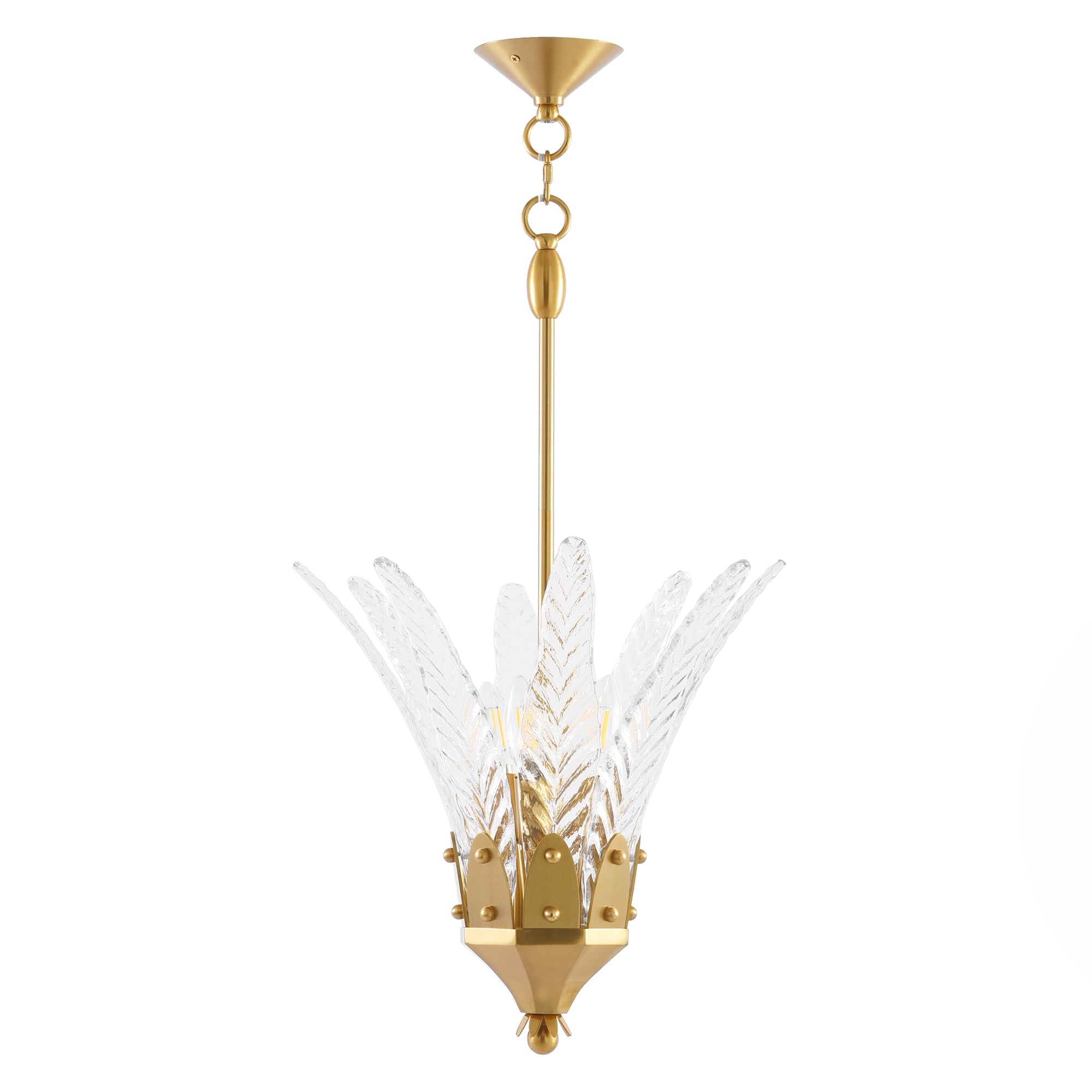 Vito 3 Light Feather Shaped Island Pendant Light 17 Inch