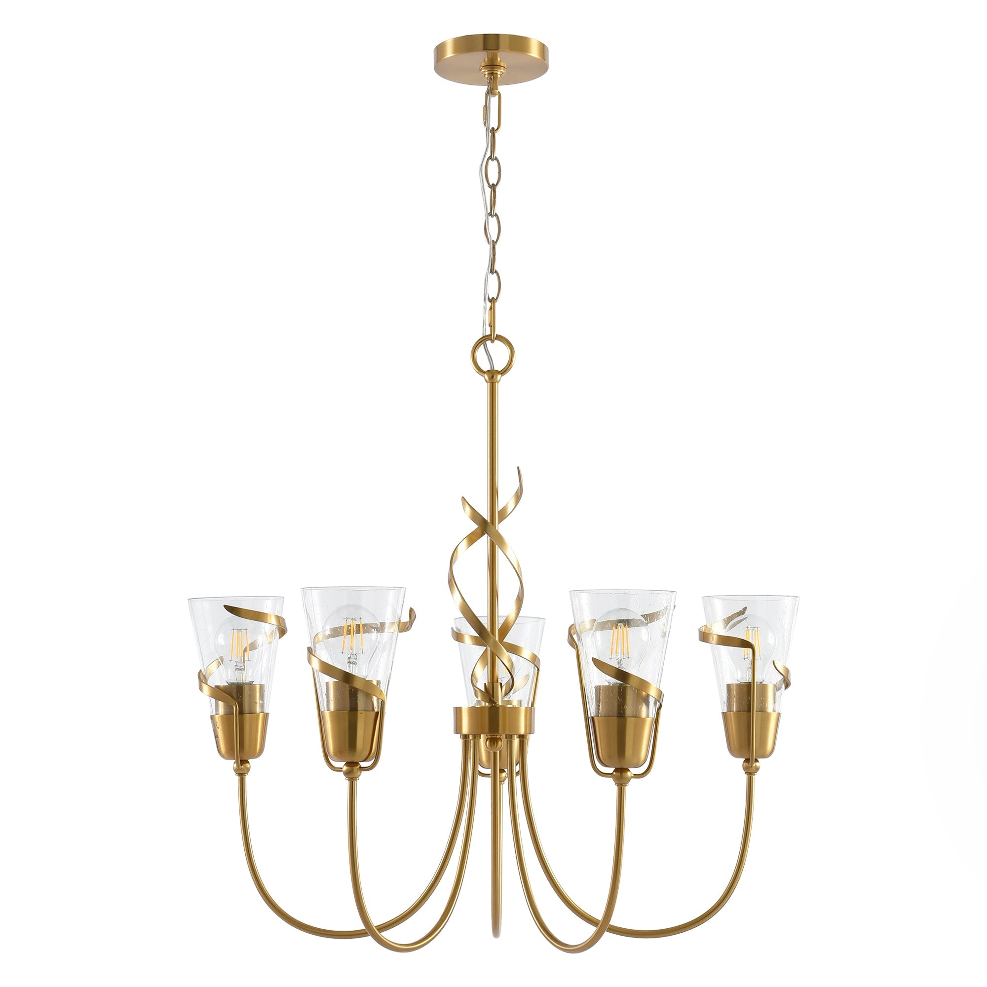Uriah Golden 5 Light Chandelier 26 Inch