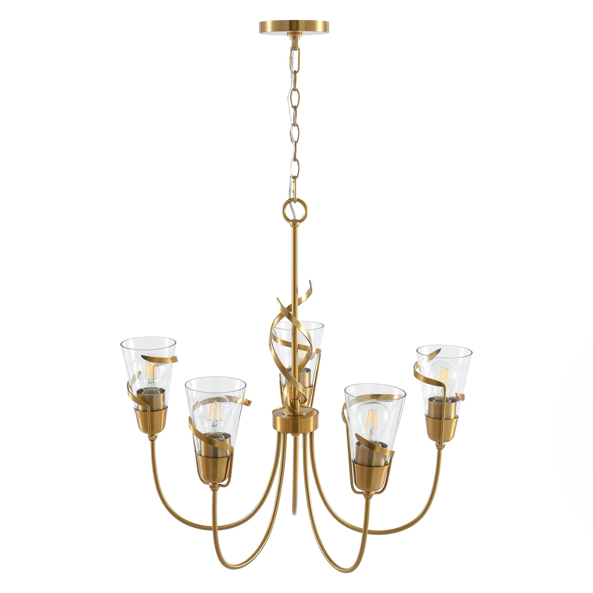 Uriah Golden 5 Light Chandelier 26 Inch
