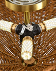 Aurelia 3-Light Handwoven Rattan Semi Flush Mount Ceiling Light