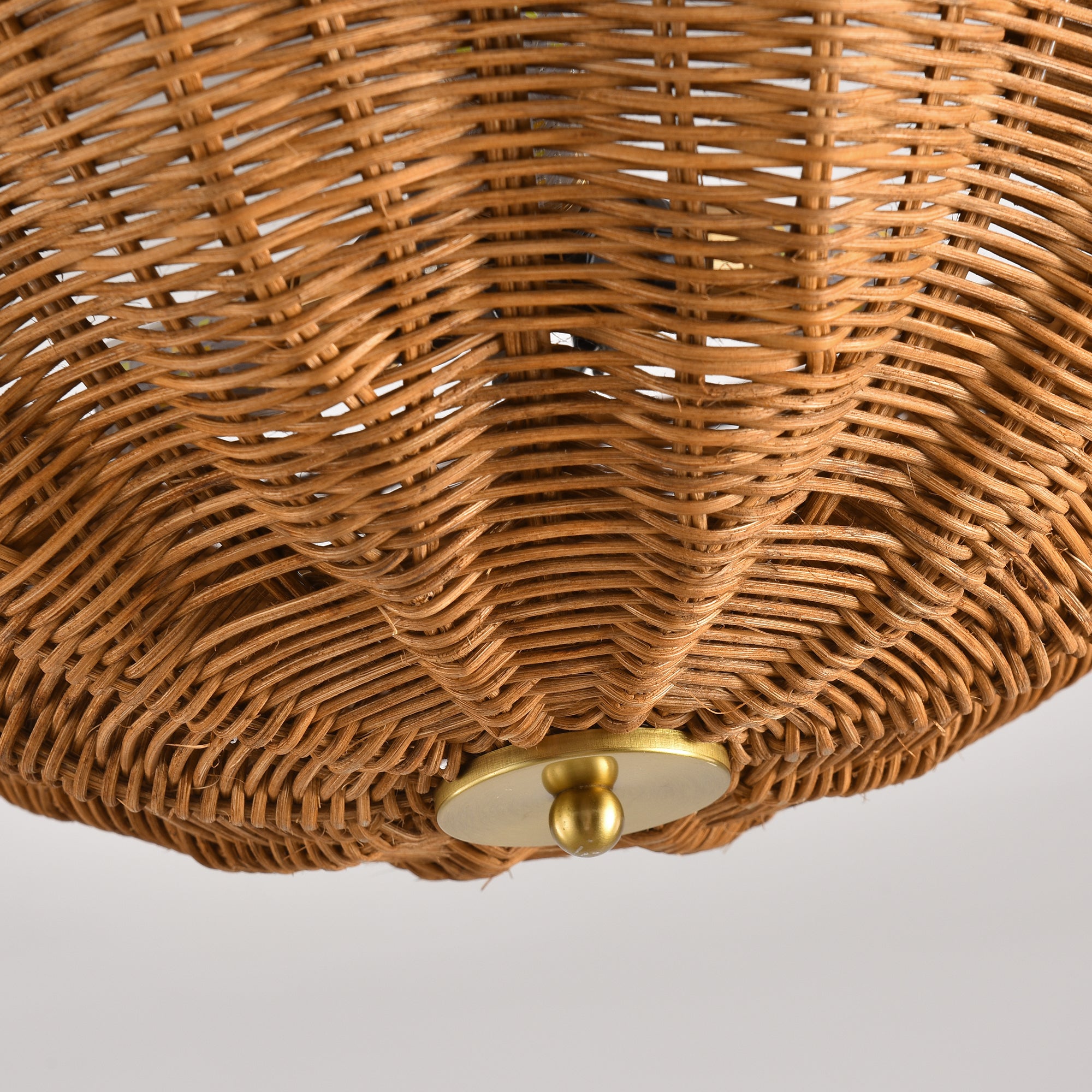 Aurelia 3-Light Handwoven Rattan Semi Flush Mount Ceiling Light