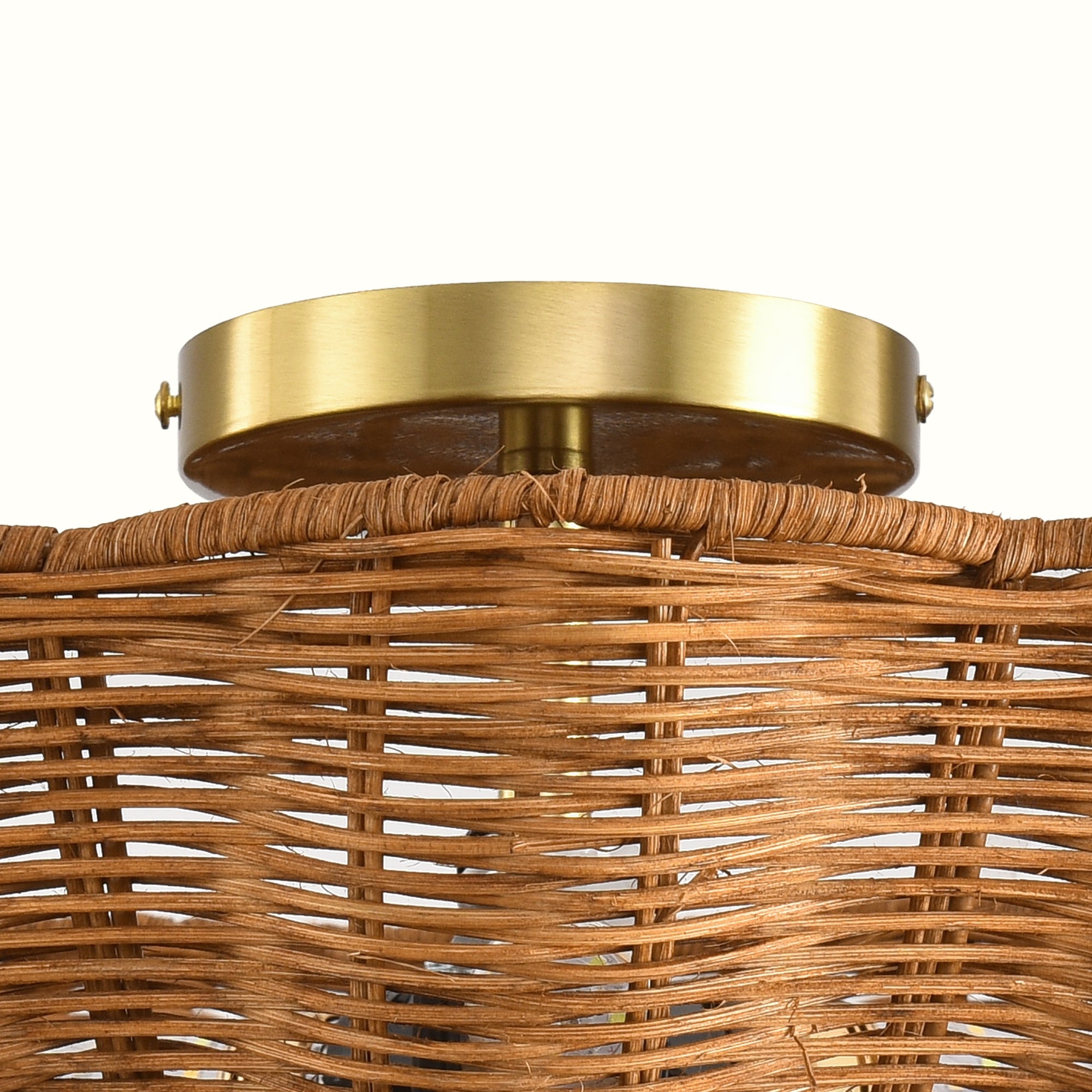Aurelia 3-Light Handwoven Rattan Semi Flush Mount Ceiling Light