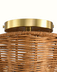 Aurelia 3-Light Handwoven Rattan Semi Flush Mount Ceiling Light