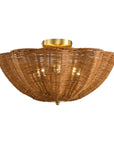 Aurelia 3-Light Handwoven Rattan Semi Flush Mount Ceiling Light