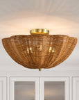 Aurelia 3-Light Handwoven Rattan Semi Flush Mount Ceiling Light