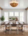 Aurelia 3-Light Handwoven Rattan Semi Flush Mount Ceiling Light