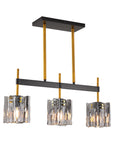 24.4" Sean 3-Light Linear Pendant with Artisan Glass Shades