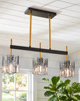 24.4" Sean 3-Light Linear Pendant with Artisan Glass Shades