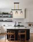 24.4" Sean 3-Light Linear Pendant with Artisan Glass Shades