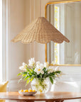 Daisy Cone Rattan Pendant Light