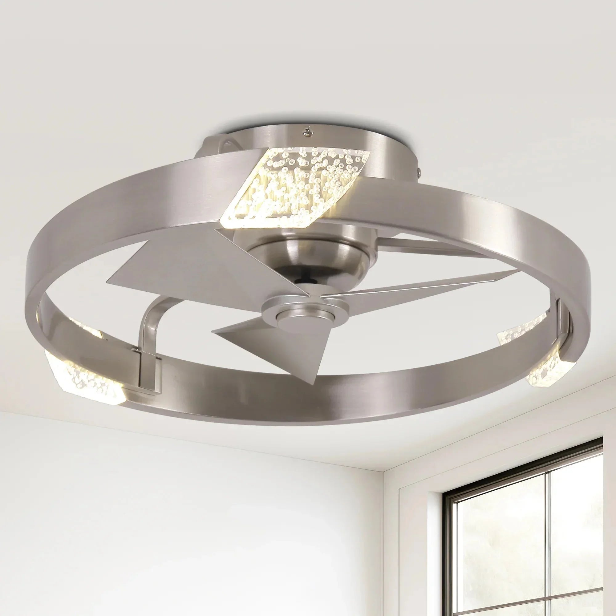 20" Hazel Satin Nickel Ceiling Fan
