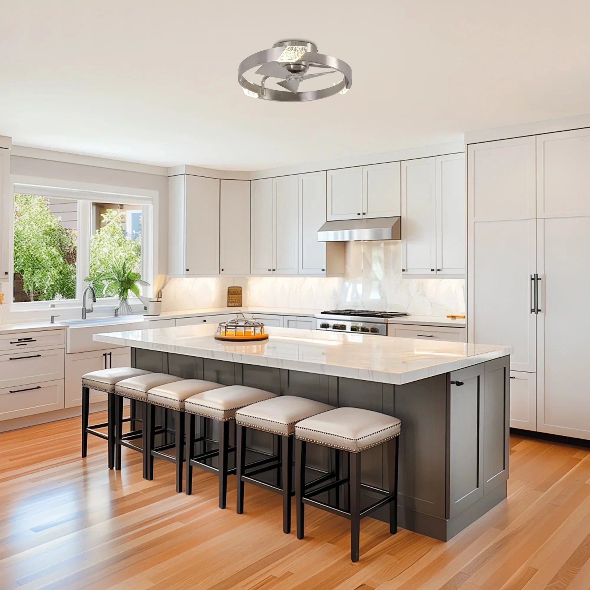 20" Hazel Satin Nickel Ceiling Fan