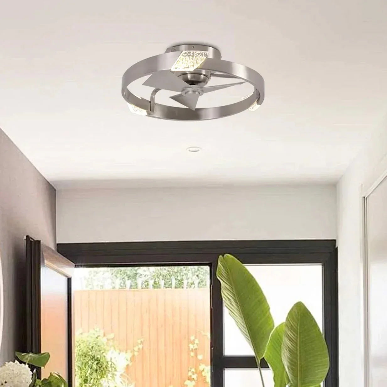 20" Hazel Satin Nickel Ceiling Fan