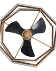 31 Inch Antique Golden Willie Luxury Caged Ceiling Fan With Light and Remote Control