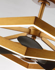 31 Inch Antique Golden Willie Luxury Caged Ceiling Fan With Light and Remote Control