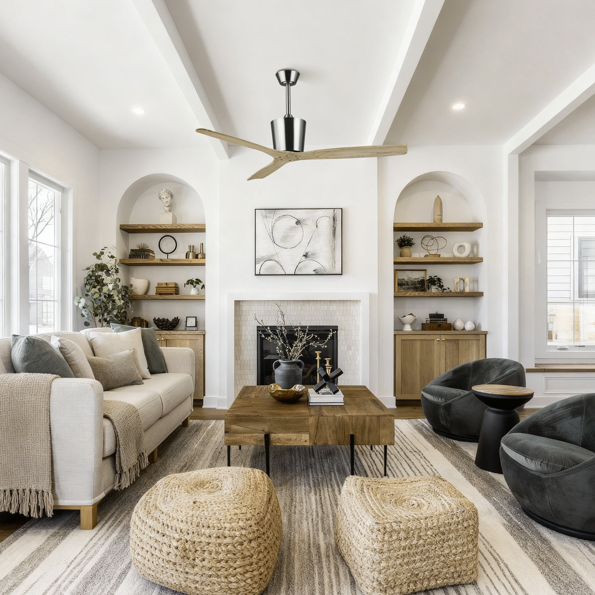 54 Inch Dylan Solid Wood Mount Ceiling Fan